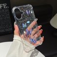 thumbnail image 3 of for iPhone 16 6.1" Glitter Case with Pink Butterfly, Shockproof Protective Phone Cover Women Girls Soft Flexible TPU Stars Sparkle Glitter Anti-Scratch Bling Case for iPhone 16, Purple, 3 of 7