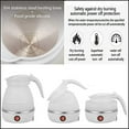 thumbnail image 3 of Fymlhomi Foldable Electric Kettle, Travel Portable Kettle Coffee Tea Food Grade Silicone Mini Electric Kettle for Boiling Water 600ml Insulation Heating Boiler Tea Pot for Camping( White), 3 of 5