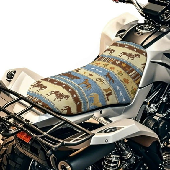 Uorisanigo Seat Cover for ATV Water-Resistant Motorcycle Seat Cover Compatible with 2014-2020 Polaris Sportsman 570 450 850 and Most ATV Seats(Southwestern Aztec Tribal Horse)