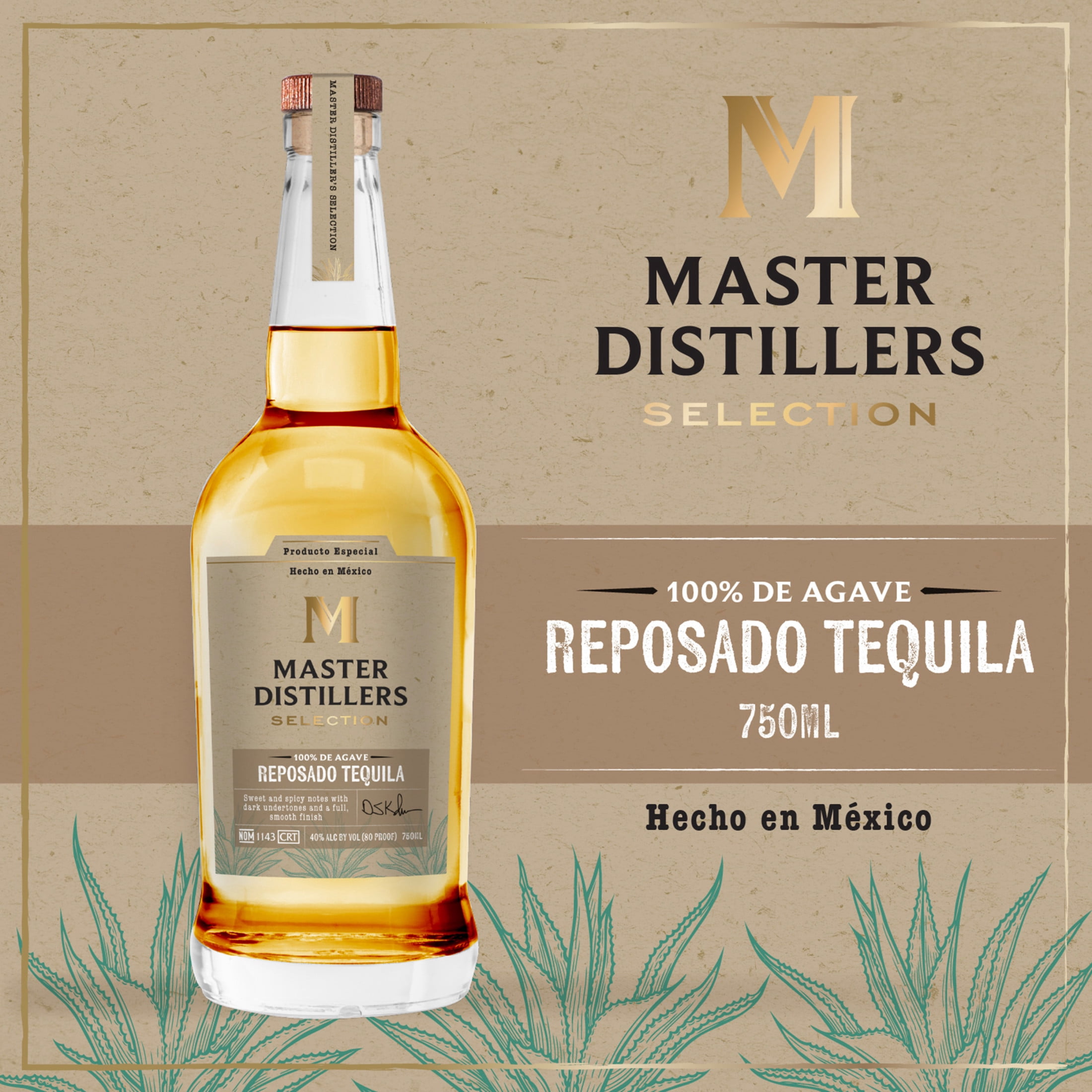 Masters Distillers Reposado Tequila, 750ml, 80 Proof