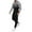 Black, variant on Men's 2PC Big and Tall Waffle Striped Hooded Sweatsuits Urban Street Style Jogging Suits Color-blocking Henley Hoodies with Drawstring Elastic Waist Side Pockets Tapered Joggers Tracksuits