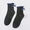 thumbnail image 5 of Biekopu Women Long Socks, Elegant Wavy Edge Sweet Bow Socks Casual Socks for Daily Party, 5 of 5