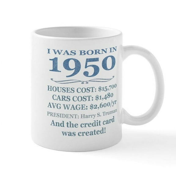CafePress - Birthday Facts 1950 Mugs - 11 oz Ceramic Mug - Novelty Coffee Tea Cup