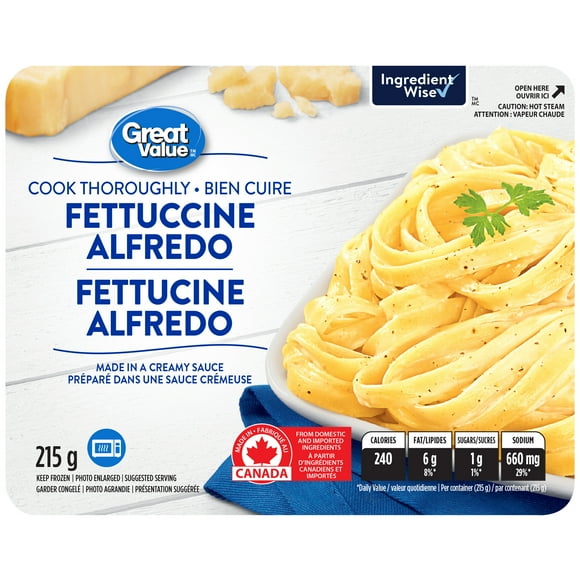 Fettuccine alfredo de Great Value 215 g