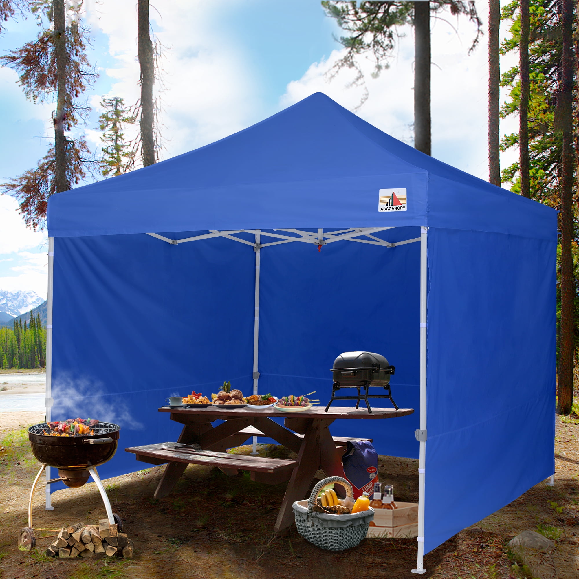 abccanopy Brandclub ABCCANOPY 10 ft x 10 ft Metal Pop Up Commercial Canopy Tent with walls Blue