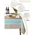 thumbnail image 2 of Abstract Gradient Stripe Table Cloth 54x108 Inch Rectangle, Brown Teal Watercolor Waterproof Tablecloth Washable Table Cover for Party Picnic Dinner Decor, 2 of 9