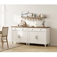 thumbnail image 4 of WAMPAT Large Buffet Cabinet with 4 Doors and 2 Drawers, Modern Coffee Bar Tables Wood Kitchen Storage Cabinets with Adjustable Shelf, Farmhouse Sideboard Credenza for Dining Room, Off White, 68 inch, 4 of 9