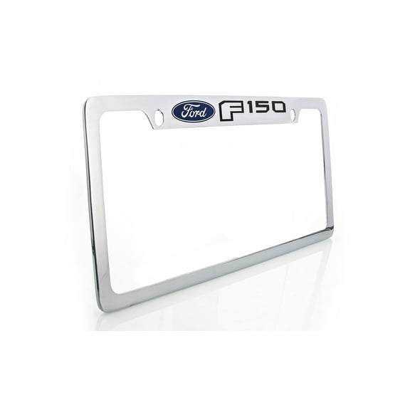 Ford F-150 Chrome Plated Brass Metal License Plate Frame Holder top engraved 2 hole