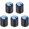 thumbnail image 1 of 5 uds 6mm eje de inserción 10x12mm perilla giratoria de potenciómetro de plástico azul, negro, 1 of 4