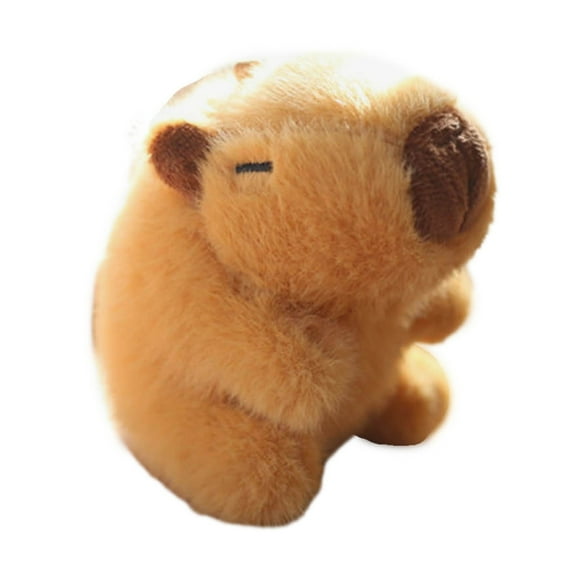 Necvior Cute Capybara Keychain Plush Bag Charm Accessory Adorable Stuffed Doll Keyring Soft Toy Key Rings for Birthday Gifts