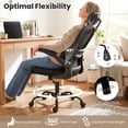 thumbnail image 6 of Costway Mesh Office Chair with Adaptive Lumbar Support Flip-up Padded Armrests Headrest, 6 of 10