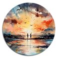 thumbnail image 2 of Designart "Romantic Tropical Getaway II" Modern Landscape Beach Metal Round Wall Art Prints, 2 of 5