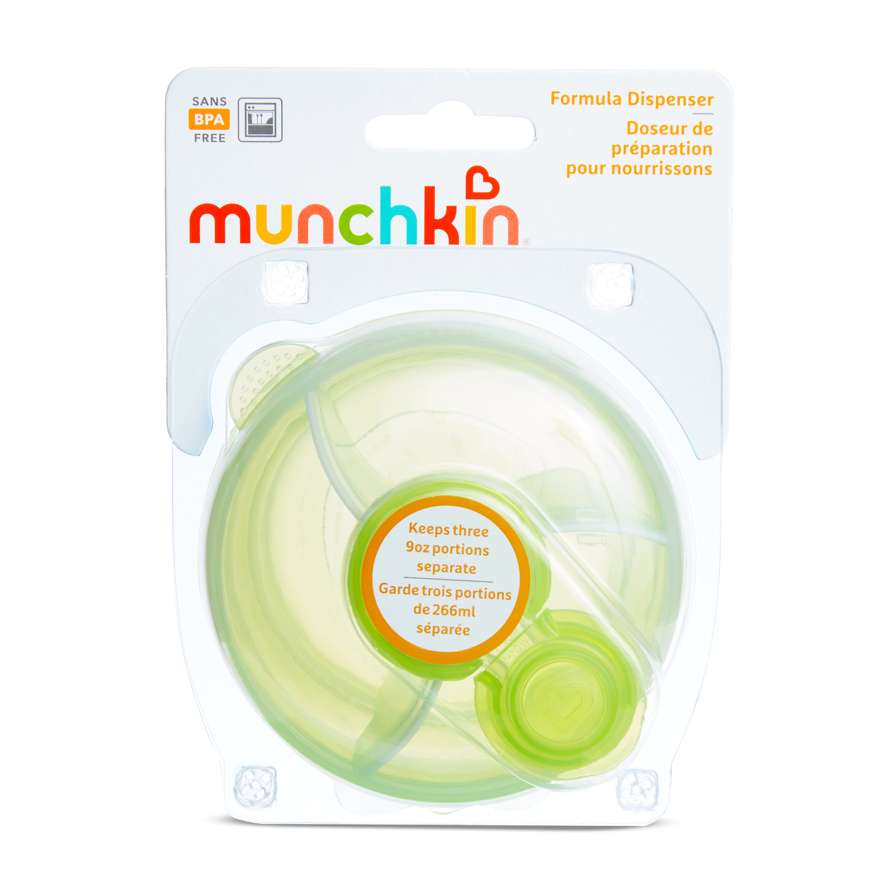 (2 pack) Munchkin® Infant Powdered Formula Dispenser, Holds up to 24 oz., Green, Unisex