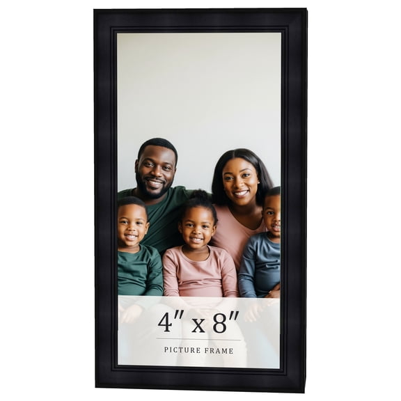 4x8 IN Frame Black Passaggi Solid Wood Picture Frame Width 1.5 Inches | Interior Frame Depth 0.5