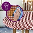thumbnail image 4 of Sorfey Round Picnic Table Cover Checkered Fitted Tablecloth, Burgundy 42" x 42", 4 of 6