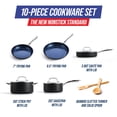 thumbnail image 2 of Blue Diamond Cookware - Juego de 10 ollas y sartenes de cerámica anodizada dura antiadherente, no tóxico, sin PFAS ni PFOA, apto para lavavajillas y horno, duradero, calentamiento uniforme, apto para, 2 of 5