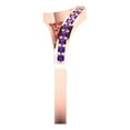 thumbnail image 4 of 0.21 ct Brilliant Round Cut Natural Amethyst 18K Rose Gold Stackable Band SZ 3.75, 4 of 6