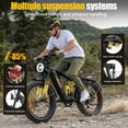 thumbnail image 5 of HiKeep Electric Bike for Adults, 2000W 4000W Peak Motor, 48V 25Ah Removable Lithium Battery, 26x4 Fat Tire E-Bike, 7-Speed Shimano, Full Suspension, Rear Rack, UL 2849, Black, 5 of 11