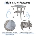 thumbnail image 6 of PARKWELL 3-Piece Wicker Rocking Chair with Side Table and Cushions - Outdoor Patio Bistro Set - Gray Wicker, Blue Cushions, 6 of 7