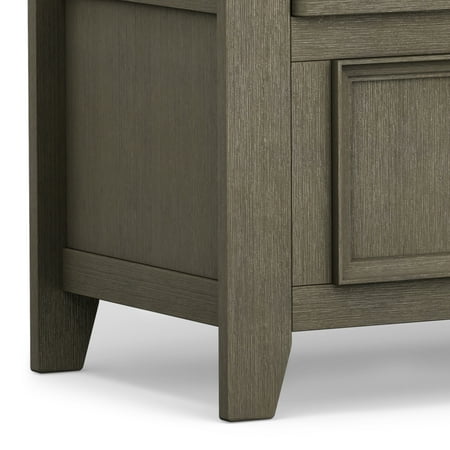Simpli Home - Amherst Transitional MDF and Plywood Storage Bench with Backrest - Farmhouse Gray