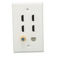 thumbnail image 4 of Ethernet Wall Plate, 6 Ports HD Multimedia Interface CAT6 TV F Head Ethernet Wall Plate For Wall Mounted HDTVs, Streaming Video Players, Projectors, Computers, 4 of 8
