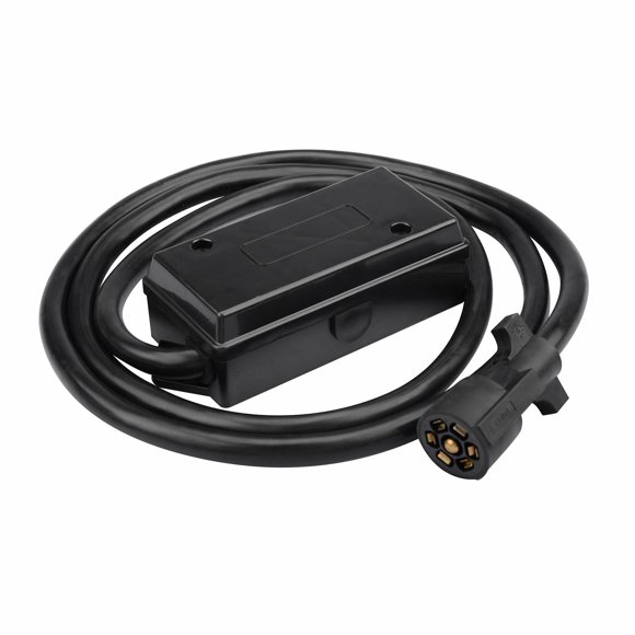 LifeSupplyUSA Câble de Remorque 8 Pieds 7 Voies avec Boîte de Jonction 10AWG Noir (8 Pieds)