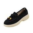 thumbnail image 3 of YOUYEDIAN Loafers for Women Round Toe Versatile Platform Comfy Lace-up Deco Fashion Flats Casual Slip On Soft Walking Shoes, 3 of 5