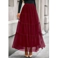thumbnail image 3 of PRETTYGARDEN Women's Tulle Skirt Summer Flowy High Waisted A-Line Cute Fall Fairy Layered Mesh Maxi Long Skirts, 3 of 10