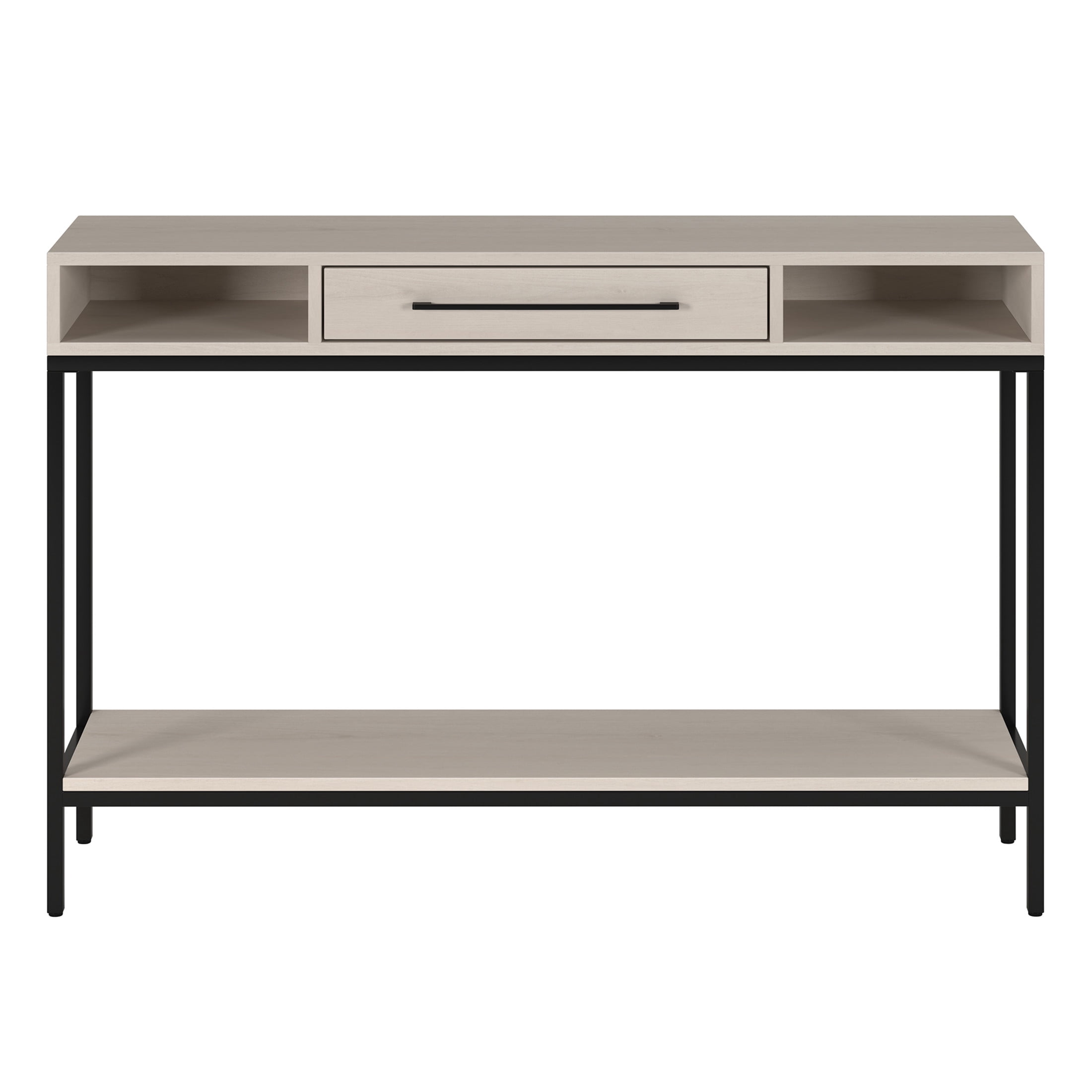 Evelyn&Zoe Modern/Contemporary 45" Wide Blackened Bronze/Alder White Console Table