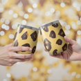 thumbnail image 2 of 12oz Stemless Wine Tumblers Yellow and Brown Of Leopard Print Vacuum Insulated Stainless Steel Travel Tumbler Cups Mug with Lid and Straw for Champaign,Cocktail,Beer with Cleaning Brush, 2 of 5