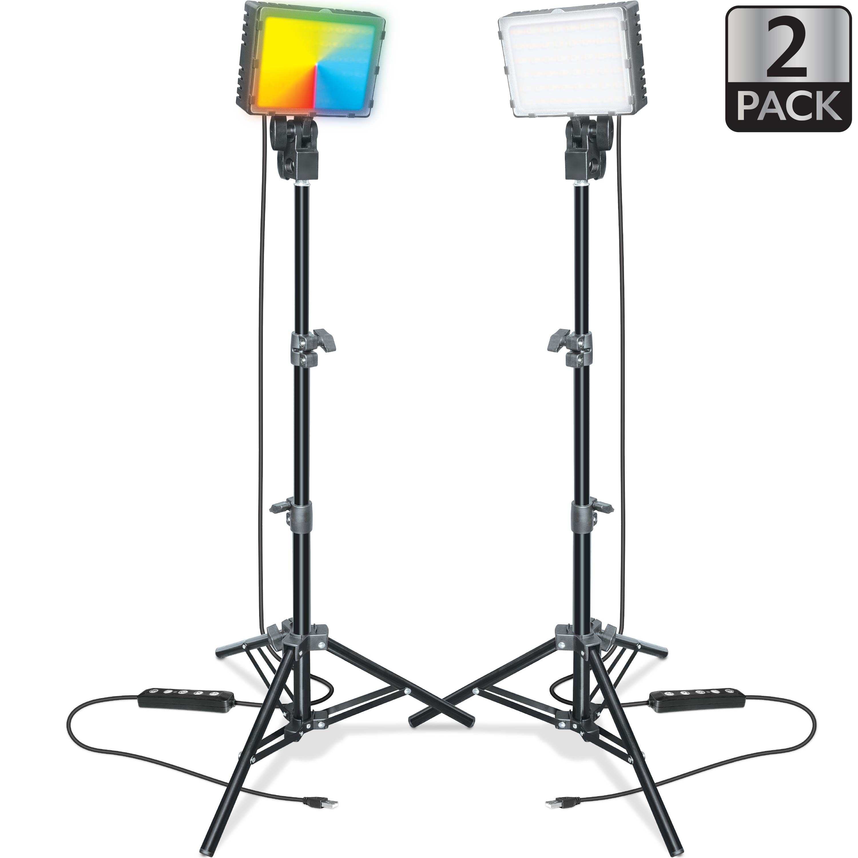 Bower 2-Pack LED Ring Light Kit with Tripods for Content Creation photo 1