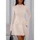 thumbnail image 4 of Vestido PRETTYGARDEN Otoño 2025 Mini Beige con Mangas Acampanadas - Talle S, 4 of 8