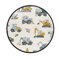 thumbnail image 2 of 36.2 Inch Round Floor Mat Engineering Vehicle Pattern Carpet Decor Rug for Living Room Bedroom, 2 of 6
