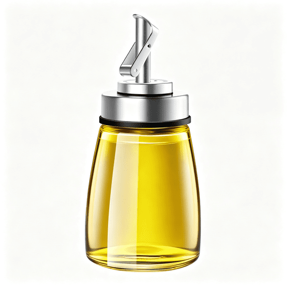 ACDANC Glass Oil Dispenser Bottle with Stainless Steel Spout, Automatic Opening Lid, for Cooking Oil, Vinegar, Sauces, Syrup, 6Oz Glass Oil Dispenser
