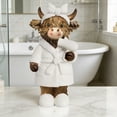 thumbnail image 3 of 2PCS Highland Cow Resin Figurine Tabletop Decor, Cute Farm Animal Home and Garden Accent, 4.9 Inch, 3 of 6
