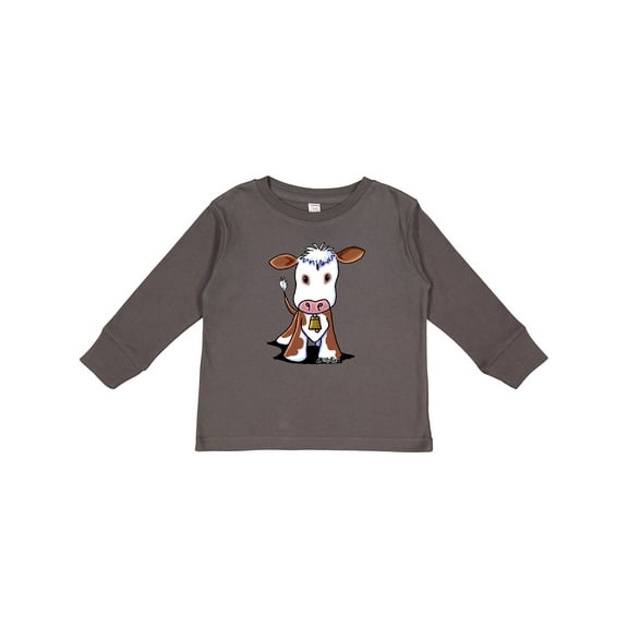 Inktastic Little Brown Cow Boys or Girls Long Sleeve Toddler T-Shirt