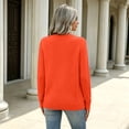 thumbnail image 4 of Garbnen Women Sweaters Basic Solid Color Crew Neck Long Sleeve Knit Sweater Fall Winter Layering Lightweight Warmth Women's Pullover Sweatshirt Saffron M, 4 of 8