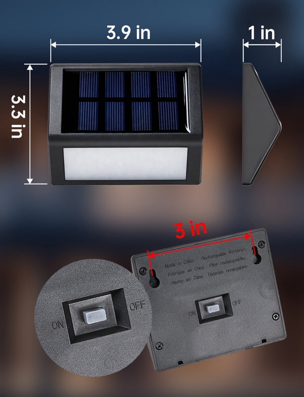 SUNLINKCO Solar Garden Light with Waterproof Design 8 Pack , Outdoor Pathway Light Step Lights, 3000K Warm White Light Auto On/Off, Fence, Patio, Wall, Walkway, Porch, Yard