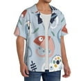 thumbnail image 4 of JUNZAN Mens Casual Button Down Shirts Short Sleeve Cute Chameleons On Blue Print Shirt-XX-Large, 4 of 7