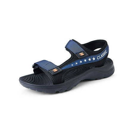 

UKAP Mens Sport Sandals Quick Dry Beach Shoes Summer Sandal Adjustable Strap Men Fisherman Non-Slip Dark Blue-B 8.5