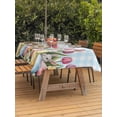 thumbnail image 2 of Easter Outdoor Tablecloth - 52x70 Inch Rectangle Dining Table Cover, Spring Bunny Colorful Eggs Tulip Flowers Blue Check Waterproof Outdoor Table Cloth with Umbrella Hole & Zipper for Picnic/Patio, 2 of 7