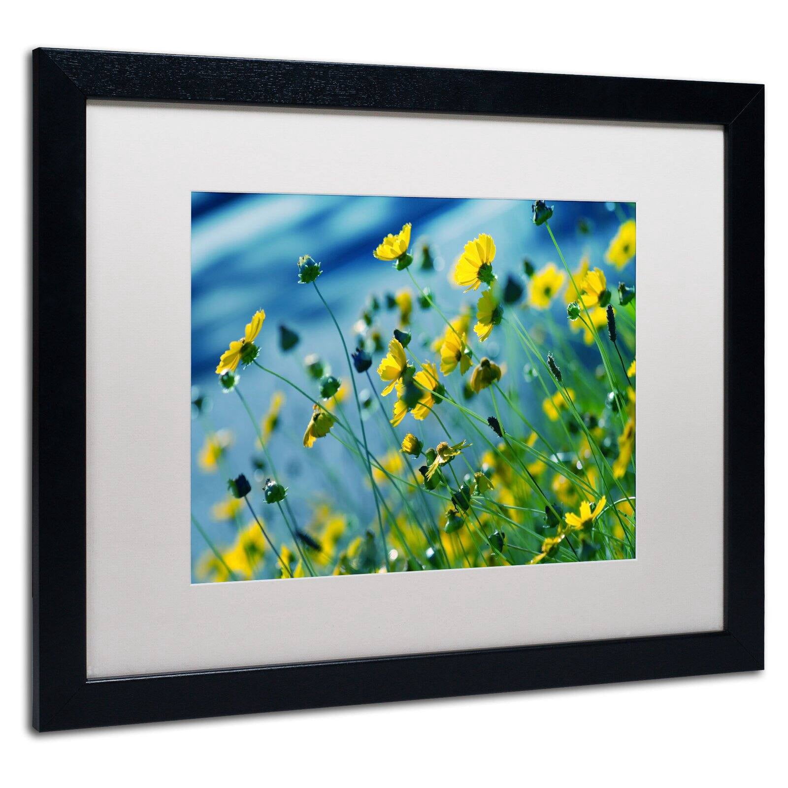 Trademark Fine Art "Power in Flower" Canvas Art by Beata Czyzowska Young, White Matte, Wood Frame