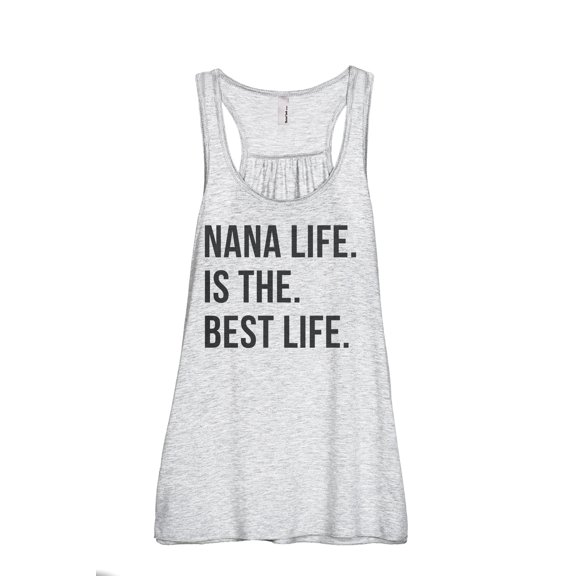 Nana Life Is The Best Life Women's Fashion Sleeveless Flowy Racerback Workout Yoga Tank Top Sport Grey 2X-Large
