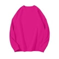 thumbnail image 2 of Basic Sweatshirts for Women, Yigetop Women's Long Sleeved Round Neck Solid Color Plus Velvet Sweatshirt Top Hatless Sweatshirt Loose Casual Top T Shirt Base Shirt Fall Clothes Hot Pink 3XL, 2 of 7