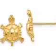 thumbnail image 1 of 14K Yellow Gold Turtle Post Earrings (12 X 10) Made In Peru tc598, 1 of 5