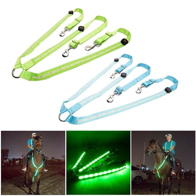 2x LED Light Horse Peto Collar Ajustable Visibilidad Tack Equipo de seguridad ecuestre con modos de iluminación para Night Horse Back Riding Horse Sho Baoblaze Collar de coraza de caballo