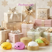 Mystery giant dumpling squishy, rainbow stress balls with steamer, stretchy toy for holiday gifts.