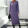 BOVXNPU Fall Women's Long Sleeve Dresses,Plus Size Womens VNeck Dress