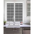 thumbnail image 2 of Window Privacy Film Black White Plaid Stained Glass Window Film Decorative Sun Block Window Cover Gradient Geometric Buffalo Checkered Window Clings Static Adhesive Sticker for Bathroom 19.6"x39.3", 2 of 7