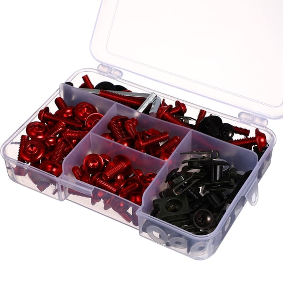 CATIEBYE 149Pcs Motorcycle Fairing Bolt Kit Stainless Steel Red Fasteners for Motorbike